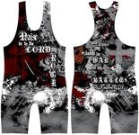 4 Time All American Sublimated Wrestling Singlet – Stitched & Durable Mens Singlet – Singlet for Wrestling, MMA & Powerlifting– Wrestling Singlet Youth Boys (PS 144:1 Red, L 156-190 lbs.)