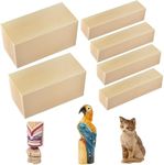 SIYINGSAERY 6 PCS Basswood Whittlers Carving Blocks 2 Size Unfinished Wood Blocks Plank Blank Wood Carving Blocks Natural Wooden Whittling Kit for Adults Beginners DIY, 10 * 5 * 5cm&10 * 2.5 * 2.5cm