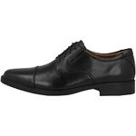 Clarks Men's Tilden Cap Black Leather Formal Shoes - 11 UK