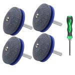 Saim 4 Pcs Lawn Mower Sharpener Universal for Any Power Drill/Hand Drill with (1 Pcs Random Colors Screwdriver)