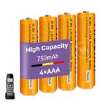 1.2V 750mah NI-MH AAA Rechargeable Battery for Panasonic BT, 4 Pack AAA rechargeable Batteries for Gigaset Cordless Phones