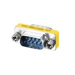 uxcell DB9 VGA Gender Changer 9 Pin Male to Male 2-Row Mini Gender Changer Coupler Adapter Connector for Serial Applications Blue Pack of 5