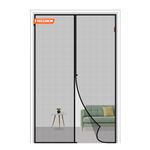 MAGZO Magnetic Fly Screen Door 110 X 220 CM, Robust Fly Nets for Doors with Windproof Fasteners Self-seal, Grey