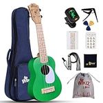 Winzz Kids Ukulele, Soprano Ukulele Beginners Set for Adults, Childs Ukulele Starter Kit with 9 Accessories, 21 Inches Ukulele Gifts, Green Colour