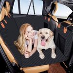 Back Seat Extender for Dogs, Hard Bottom Car Seat Cover for Dogs Supports 400lbs, Dog Car Seat Cover for Back Seat Pet Backseat Protector Waterproof Dog Hammock Sturdy Dogs Seat Cover for Car SUV