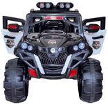 LittleFlyer Battery Operated 4x4 Big Size 12V Battery Ride On Truck, Jeep for Kids Drive 2 to 8 Years | Motor for Steering | Remote Control | Suspensions | Jumbo Driving Car | (Black)