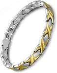 Jecanori Lymph Drainage Titanium Magnetic Bracelets for Women Arthritis Bracelet 100% Pure Titanium Magnetic Therapy Bracelets for Pain Relief with 3500 Gauss Magnets Adjustable Lightweight Bracelet, Metal, no gemstone