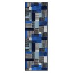 BY COCOON 2'6''x10' Runner Rug | Carpet Runner Kitchen Rug Kitchen Runner Washable Rug Entryway Rugs Hallway Runner Runners Rugs for Hallway Non Slip Rug Runner (80 Cm x 305 Cm Blue Rug)