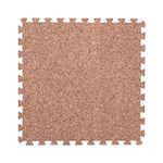 IncStores Premium Soft Wood Print Foam Flooring Tiles | Interlocking Foam Tiles for Home, Gym, Training and Yoga | 5/8" - Cork, 48 Square Feet