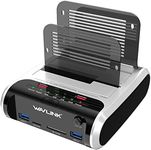 WAVLINK USB 3.0 to SATA Dual Bay External Hard Drive Docking Station with Offline Clone & UASP(6Gbps) Function, 2 USB 3.0 Port, 2 Charging Port, SD & Micro SD Card Reader for 2.5/3.5 Inch HDD/SSD