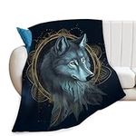 Wolf Blanket Wolf Decor Throw Blanket Wolf Blanket Gifts for Girls Boys Wolf Lovers Super Warm Soft Plush Lightweight Fleece Flannel Blanket Winter Bedding Blanket for Kids Adults Mens Women 50"X40"