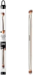 KISS NEW YORK Professional Dual Ended Eyeshadow Brush, Angled & Large Brush for Precise Shaping, Smudging Eyeshadow Application, Blending & Set Target Area