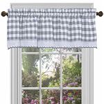 Buffalo Check Valance Window Curtains - 58 Inch Width, 14 Inch Length - Grey & White Plaid - Light Filtering Farmhouse Country Drapes for Bedroom Living & Dining Room by Achim Home Decor