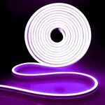 SAMEILI 600 LEDs 5 Meter Purple Neon Steady Rice Lights with 12V Adaptor LED Neon Strip Rope Lights, Neon Light for Wall,Led Neon Light As Neon Sign for Party, Christmas,Bar