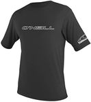 O'Neill Wetsuits UV Sun Protection Mens Basic Skins Tee Sun Shirt Rash Guard, Black, XX-Large