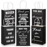 Fulmoon 48 Pieces Thank You Gift Bags 6 Styles Gift Paper Bags Gift Wrap Bags with Handles Inspirational Party Favor Goodie Bags for Employee Coworker Colleague Appreciation, 5.9 x 3.1 x 8.3 Inch