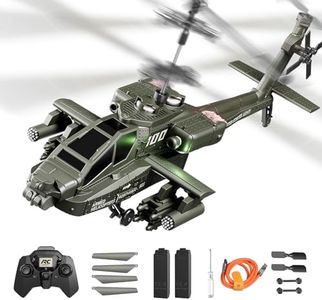 XIKOTEC Remote Control Military Flying Helicopter Toy, 2.4GHz, 3.5 Channels Helicopter with Gyro & LED Light, Altitude Hold, RC Helicopters for Kids Adults Beginner (Green)