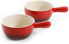 Crock Pot 22oz Artisan Stoneware Soup Bowl w/Handle, 2-Pack, Red Gradient