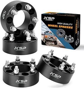 KSP 2inch Wheel Spacers 5x4.5 for Explorer Mustang Ranger, 50mm Thick 5x114.3mm Spacer with 1/2"-20 Thread Compatible With Chrokee Wrangler TJ XJ KJ KK ZJ, 4pcs 80.5mm Hub Bore Spacer without Hub Lip