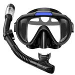 Seovediary Snorkel Set, Snorkeling Gear for Adults Anti-Fog Panoramic View Swim Mask Dry Top Snorkel Kit with Travel Bag for Snorkeling Scuba Diving Swimming Travel