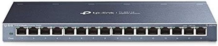 TP-Link 16-Port Gigabit Desktop Unmanaged Ethernet Switch, RJ45 ports, Support Auto-Negotiation, Auto-MDI/MDIX, Energy Power Saving, Metal Casing, Plug & Play, No Configuration Required (TL-SG116)