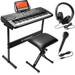 Hamzer 61-Key Portable Electronic Keyboard Piano with Stand, Stool, Headphones & Microphone