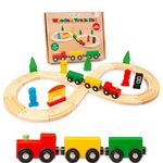 abeec Wooden Train Set - Wooden Toys - Wooden Train Track - Train Sets For Kids - Toddler Toys For Kids - Wooden Toys For Kids - Toy Train