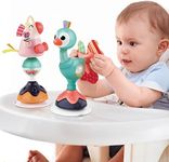iPlay, iLearn Baby Rattles Set, Infant High Chair Toys W/Suction Cup, Grab N Spin, Interactive Development Baby Tray Toy, Newborn Gifts for 6, 9, 12, 18, 24 Months, 1 2 Year Olds, Boys Girls Kids