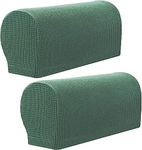 XIEHUZA Arm Rest Covers, Stretch Armchair Couch Armrest Chair Covers for Furniture Protector, Anti-Slip Sofa Chair Arm Caps Spandex Polyester Slipcovers, Set of 2 (Matcha Green)