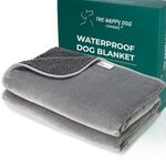 100% Waterproof Dog Blankets - Extra Large Dogs - Soft Fleece Washable Dog Blankets for Sofa, Pet Blankets for Bed/Sofa/Dog Crate, Reversible Fluffy Furniture Protector, 120x145cm, Grey/Grey