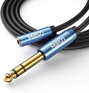 MillSO 1/4 to 3.5mm Headphone Adapter, 6.6 Feet TRS 6.35mm 1/4 Male to 3.5mm 1/8 Female Stereo Jack Audio Adapter for Amplifiers, Guitar Amp, Keyboard Piano, Home Theater, Headphones
