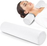 Cervical Pillow Neck Roll Pillow Support Pillow for Ergonomically Designed, Sleeping Memory Foam, Breathable,Comfortable, Alleviates Pain Ideal for Head, Neck, Spine, Lumbar Traction (White)