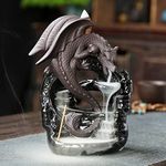 Dragon Incense Burner Backflow Ceramic Incense Holder, Handmade Waterfall Incense Burner with 20 Incense Cones and 30 Incense Sticks, Home Decor Aromatherapy Ornament