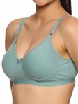 Teens Lifestyle Women's Non Padded Wire Free Encircle Bra Signature Side Support Full Coverage (Clara) (b, Aurora Blue, 36)