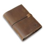 Small Leather Binder Journal. Only 7"x4" (95mm x 170mm) - Personal Size 6 Ring Binder Planner - Convenient Hand-Crafted Genuine Leather Folio with Mixed Loose Leaf Pages. Filofax Compatible