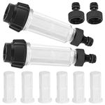 2 Pieces Water Filter Garden Hose, 3/4 Inch Water Pre-Filter Water Filter Set with 4 Filter Inserts and 4 Quick Adapters for Pressure Washer Motorhome Garden Pump