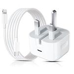 iPhone Fast Charger, 20W iPhone Charger with iPhone Charger Cable 1M, USB C Plug with USB C Light-ning Cable for iPhone 14/13/ 12/11/ X/SE/ 8/7, Pad