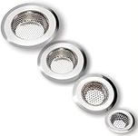 （4 Pack）Drain Hair Catcher Shower Drain Cover for Bathtub, Kitchen Sink Strainer, Stainless Steel Bathroom Sink, Different Sizes from 2.1" to 4.5"