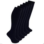 Bonjour® Six pairs of Ladies Cotton Knee High socks (Black)