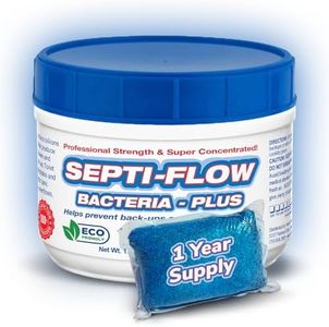 Septic Tank Treatment | Septic Enzyme Pods | 1 Year Supply | Fast-Dissolving, Live Bacteria-Plus Enzyme Treatment | Prevents Costly Backups & Odors | Made in USA by Septi-Flow | 12 Packets