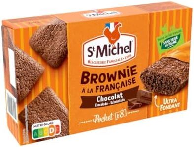 St Michel Mini brownie au chocolat - Les 8 sachets individuels, 240g (L'emballage peut varier)
