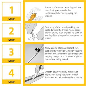 Everbuild Everflex Silicone Sealant 295ml – Waterproof Adhesive