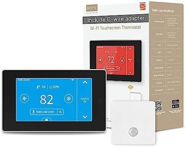 MoesGo Programmable WiFi Smart Thermostat for Home, No C-Wire Required by C-Wire Adapter, with Zone Remote Sensor, Remote Control Tuya/Smart Life, Compatible with Alexa and Google Assistant, 24VAC