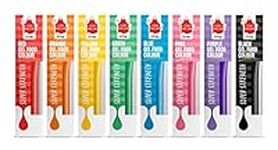 Cake Décor Rainbow Food Colouring Gels | 8 Colours Tube Set | Super Strength Gel Concentrate | Rainbow Cake Mix Colouring Set | Bake Stable Easy Dose Gel Food Colouring