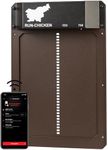 RUN-CHICKEN Door (Brown) Automatic Chicken Coop Door Opener with Timer, Programmable Light Sensor, Battery Powered, Aluminum Door, Automatic Chicken Door Opener, Chicken Coop Accessories, Model T50