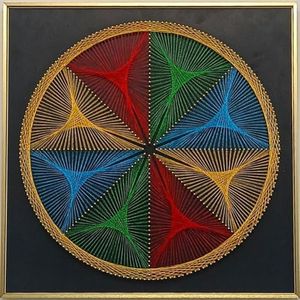 Wizardi String Art DIY Kit - Starburst Spectrum. Geometry Nail Painting F07-M12-2-DHGG29219