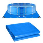 16Ft Square Swimming Pool Ground Cloth, Waterproof Heavy Duty Swimming Pool Liner Pad Ground Cloth Mat for Above Ground Protector Pad Pool Tarp