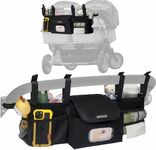 AEMIDAY Double Stroller Organizer Compatible with BOB Duallie and Baby Jogger City Mini GT2 Double Stroller, Double Baby Stroller Accessories with 2 Cooler Pockets , Black(Empty Bag)