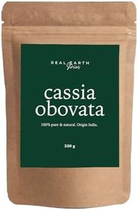 Real Earth Cassia Obovata en Polvo Henna Pelo Neutra 100% Puro y Orgánico 250gr. Barros Pelo Mascarilla Natural sin Químicos y Vegano Plantas Ayurvédicas para Cabellos Castaño Claro Rubio Ceniza Negro