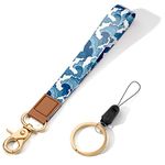 ZAXMEY Wrist Lanyard for Keys, Cute Wrist Strap Lanyard, Key Chain Holders, Wristband Key Chain, Key Wrist Straps, Car Key Holder for Men and Women, Blue Wave